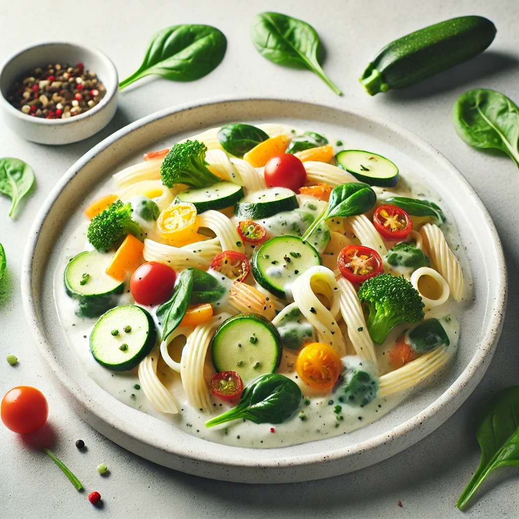 Low-Calorie White Sauce Pasta with Vegetables for Weight Loss