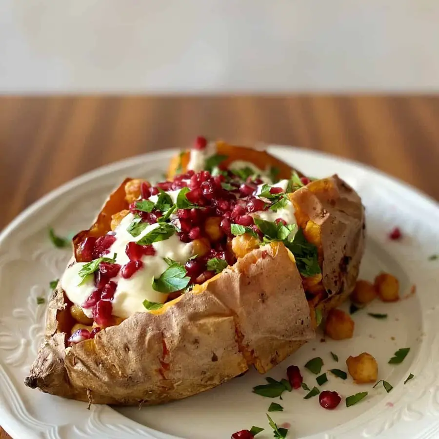 Baked Sweet Potatoes with Toppings