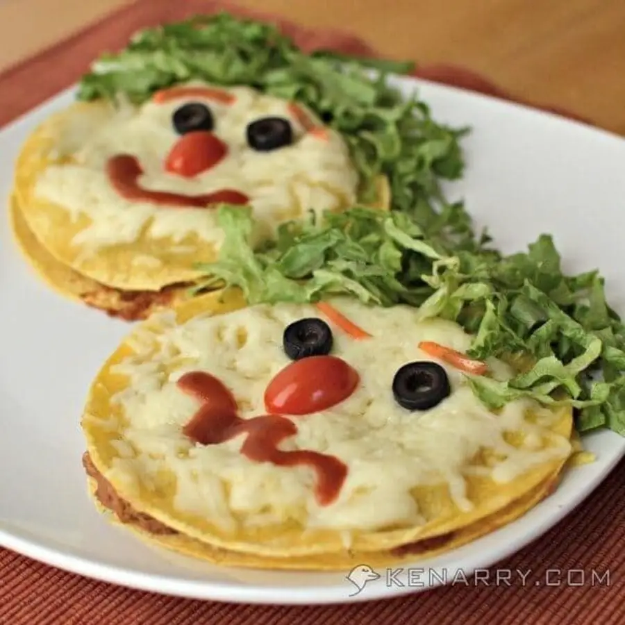 Cheesy Quesadilla Faces