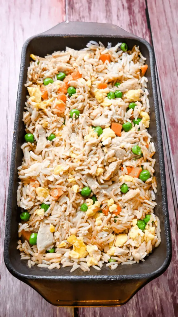 Microwave Chicken Fried Rice Casserole