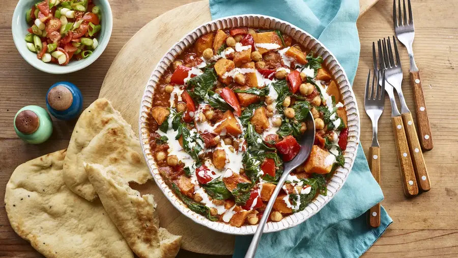 Microwave Sweet Potato and Chickpea Curry