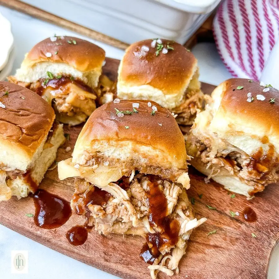 Shredded BBQ Chicken Sliders