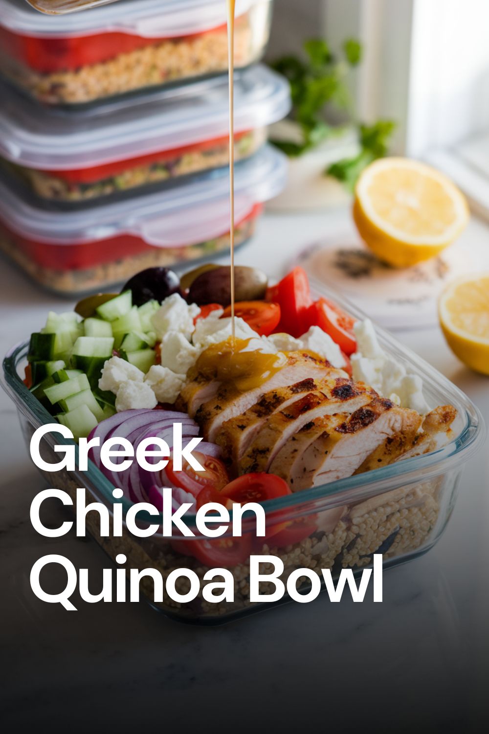Meal Prep Greek Chicken Quinoa Bowl (Healthy & High Protein)