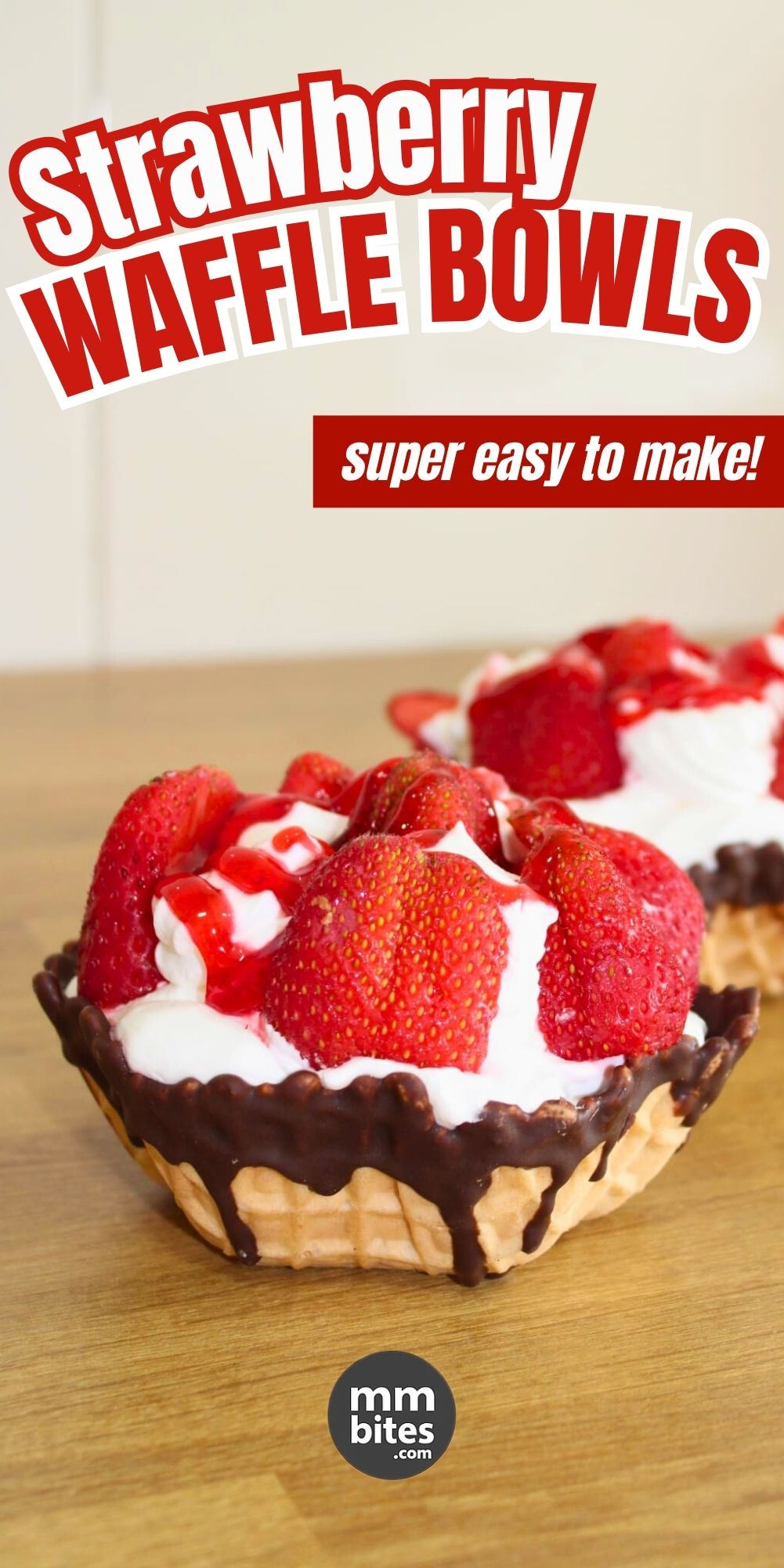 Strawberry Brownie Waffle Bowls Recipe